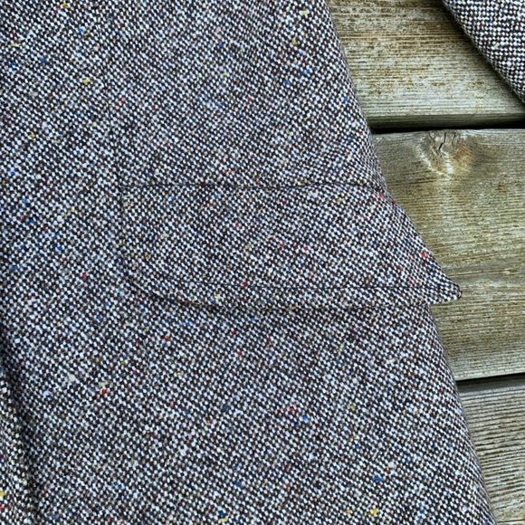 Vintique Tweed 24” Waist all Wool Lined Skirt and 2 button Pockets Jacket Suit - Picture 8 of 16